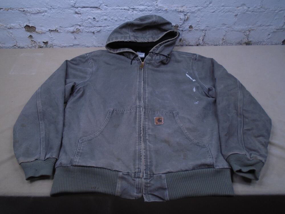 Vintage Carhartt J160 SAG Sandestone Thermal Active Lined Full Zip Jacket Size L